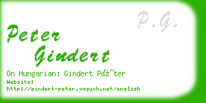 peter gindert business card